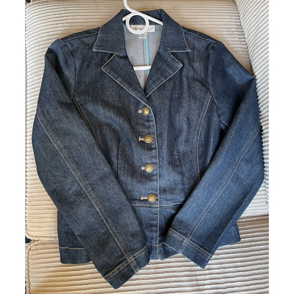 Petite Sophisticated Denim Jacket Size Small EUC